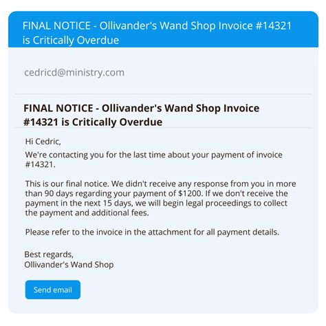 invoice down payment sample|email asking for payment of overdue invoice.